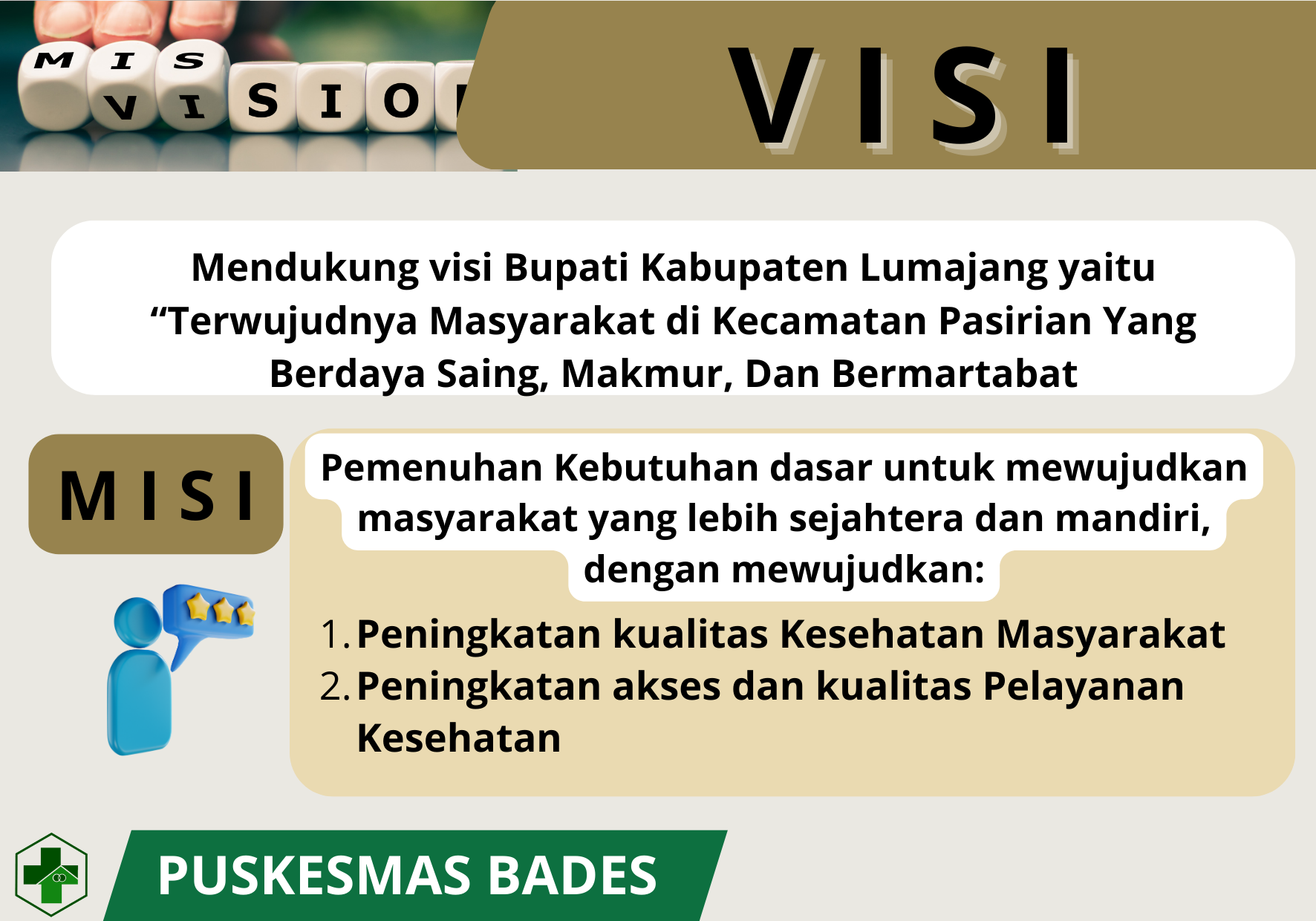Visi & Misi UPT Puskesmas Bades